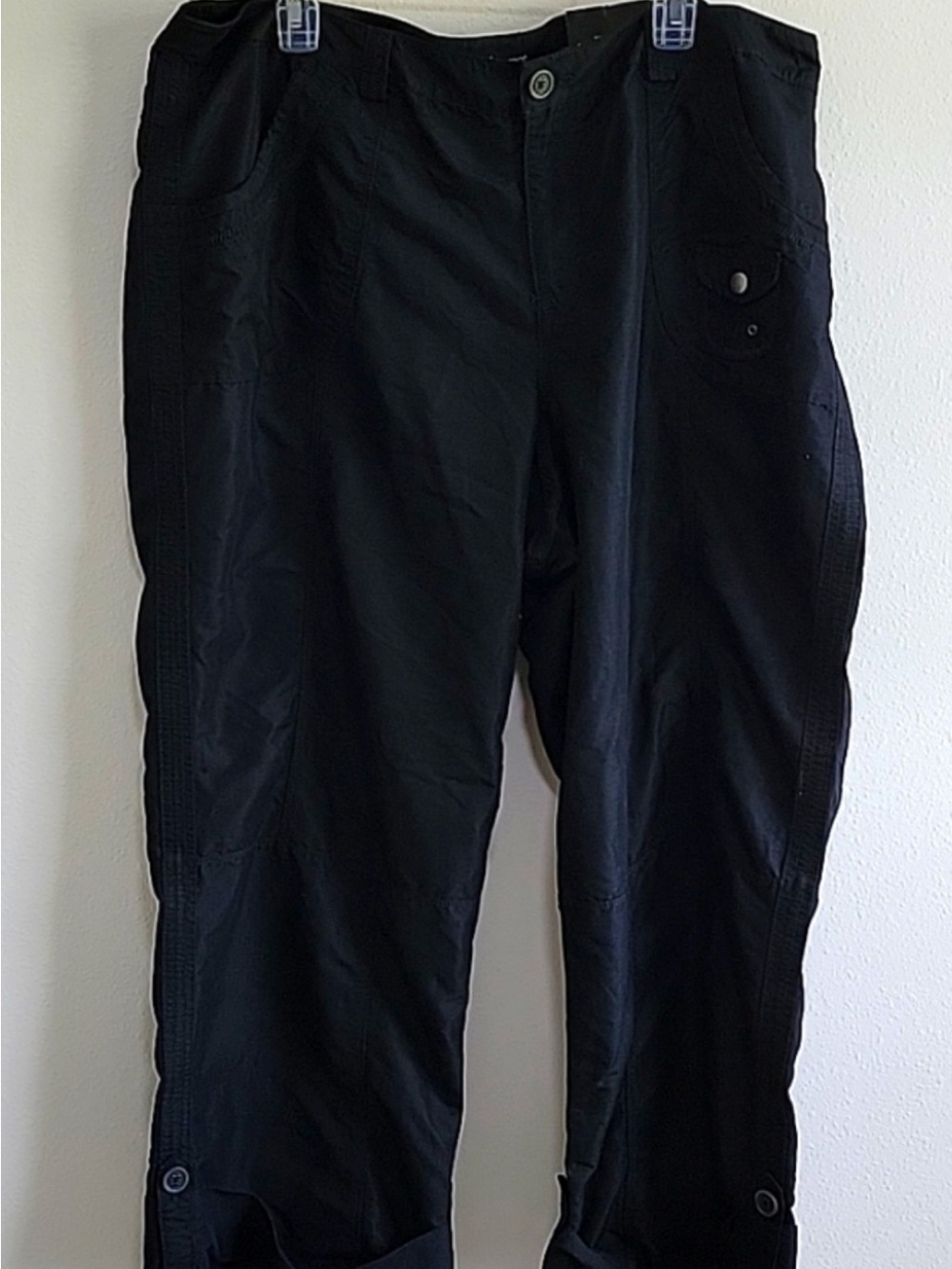 Lane Bryant Black Cargo Pants with Button Detail